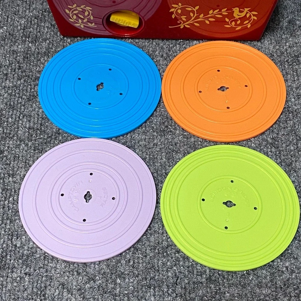 2014 Mattel‎ Fisher-Price Music Box Record Player with 5 Records TESTED Works